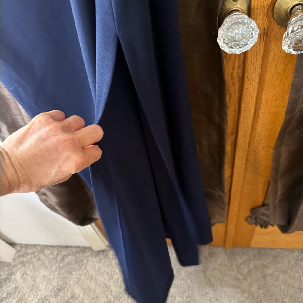 Xscape Marianna Navy One Shoulder Scuba Crepe Gown Size 8 Worn Once - Picture 6 of 11